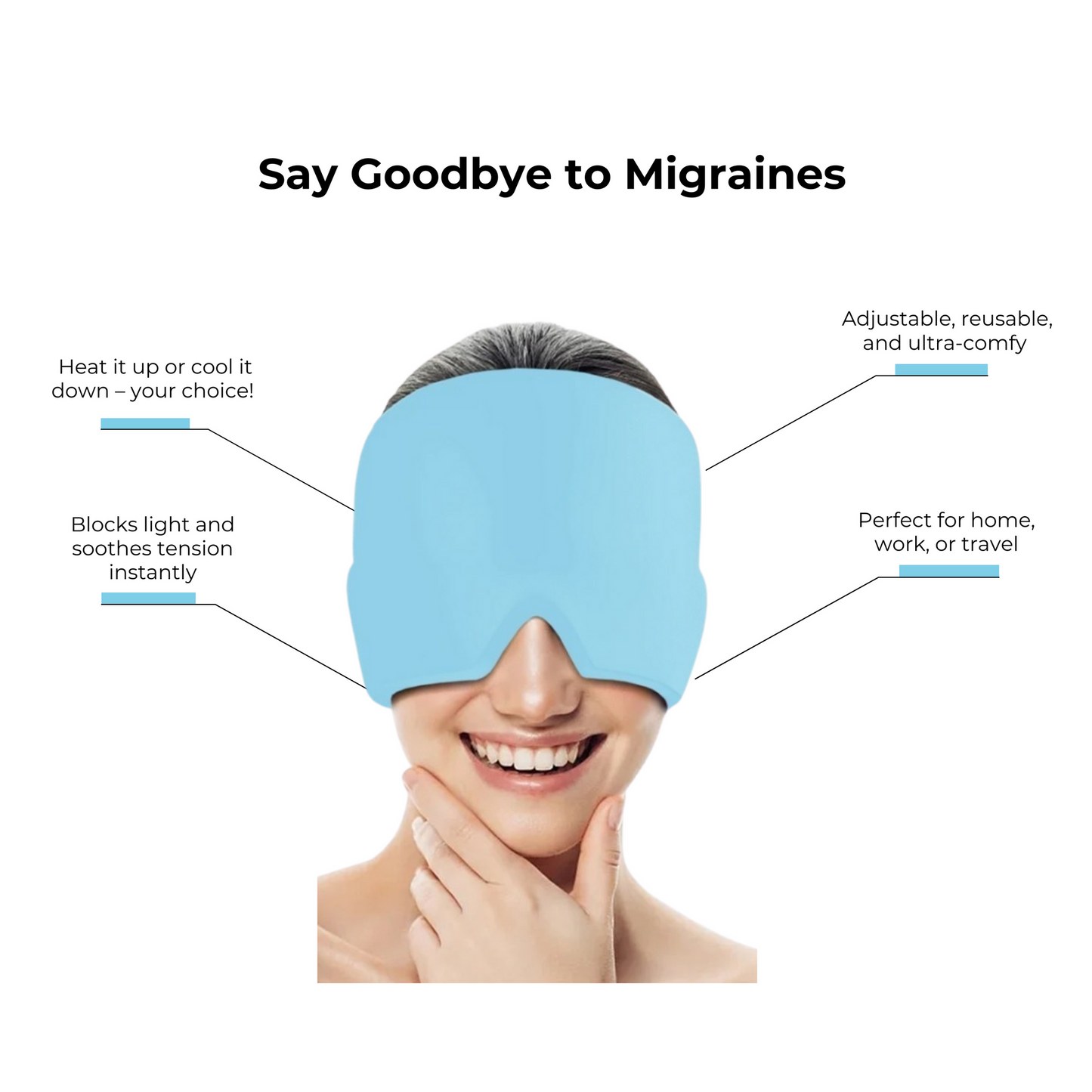 🌟Migraine Soothing Cap🌟Compression + temperature therapy, drug-free migraine aid.